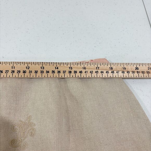 J Jill Linen Tan Skirt 18 Floral Embroidery 3D Ribbon Hanky Hem Cottagecore Boho - Picture 9 of 12
